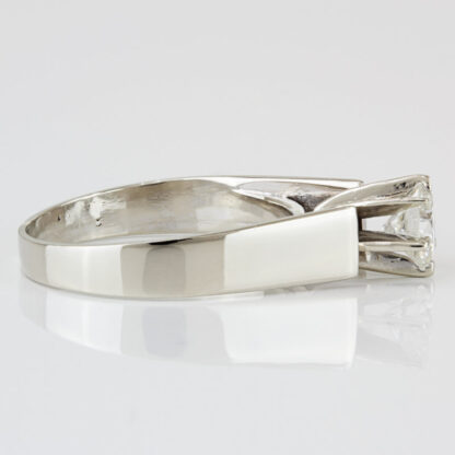 Vintage 1960s 14K White Gold Solitaire Diamond Bridal Engagement Wedding Ring - Image 3