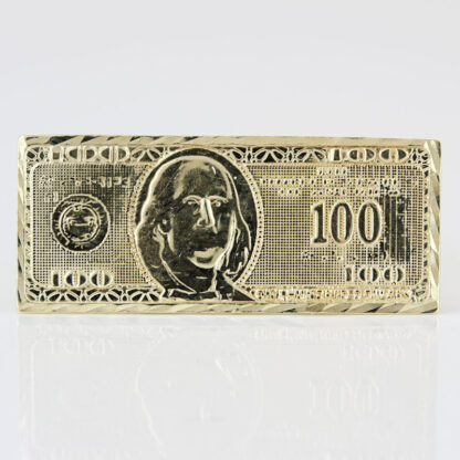 10KYG $100.00 One Hundred Dollar Tree Bill Benjamin Franklin Statement Ring
