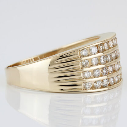 Vintage 14KYG Multi-Row Channel Set Diamond Band Ring by AM-Gold - Image 3