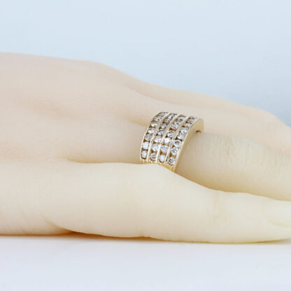 Vintage 14KYG Multi-Row Channel Set Diamond Band Ring by AM-Gold - Image 5