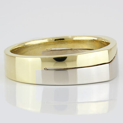 18K Two-Tone Gold Split Contour Wave Ring Band by Krementz & Co. - Image 3