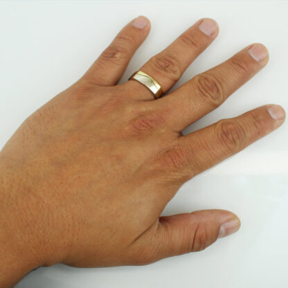 18K Two-Tone Gold Split Contour Wave Ring Band by Krementz & Co. - Image 7