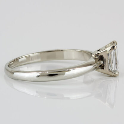 14K White Gold Half Carat Emerald-Cut Diamond 2 Piece Wedding Set Band & Ring - Image 4