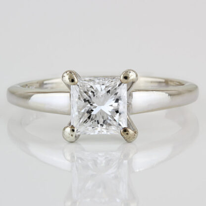 14KWG Princess Cut Solitaire Diamond Engagement Ring