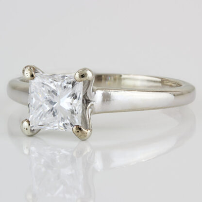 14KWG Princess Cut Solitaire Diamond Engagement Ring - Image 2