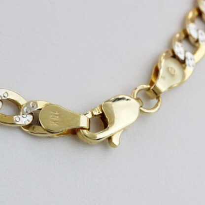10K Two-Tone Yellow+ White Gold Curb Link Chain Necklace 22 Inch - Image 3