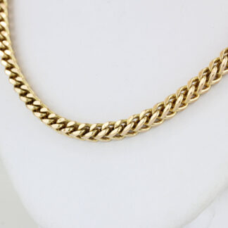 10KYG Franco Link Chain Necklace 24.9" 4MM