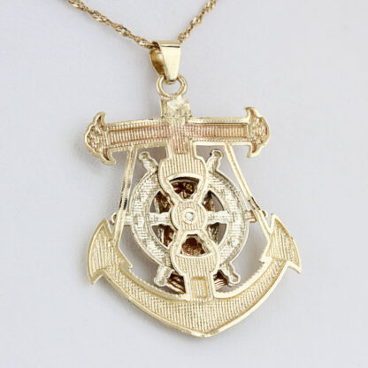 14k Tri-Color Virgin Mary ' Star of the Sea' Anchor Cross Pendant Religious - Image 3