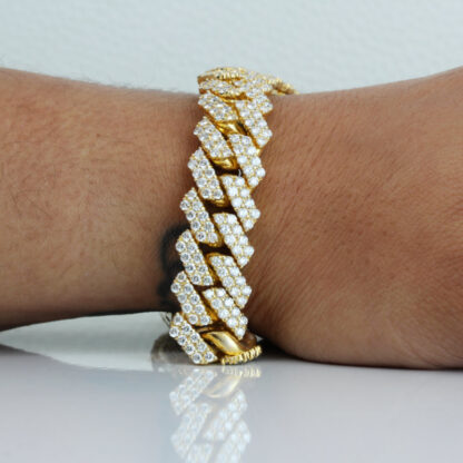 10K Gold Diamond Cuban Link Bracelet 21 Carat Paved Iced Out Custom Bling Jewelry - Image 6