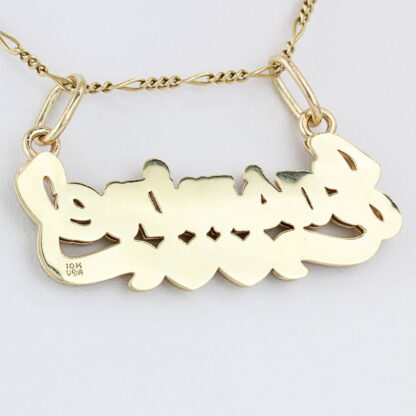 10K Two-Tone Gold "Jasmine" Name Pendant With Hearts - Image 3