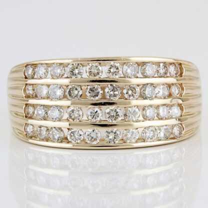 Vintage 14KYG Multi-Row Channel Set Diamond Band Ring by AM-Gold
