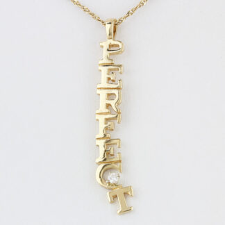 14KG Yellow Gold "Perfect" Pendant w/ Single .04ct Diamond