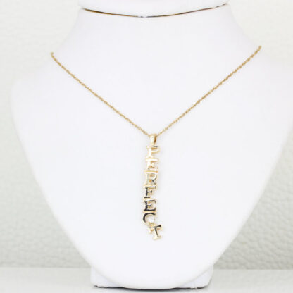 14KG Yellow Gold "Perfect" Pendant w/ Single .04ct Diamond - Image 5