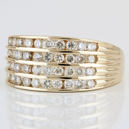 Vintage 14KYG Multi-Row Channel Set Diamond Band Ring by AM-Gold - Image 2