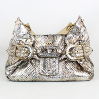 Jimmy Choo Tulita Handbag Metallic Gold Python Purse