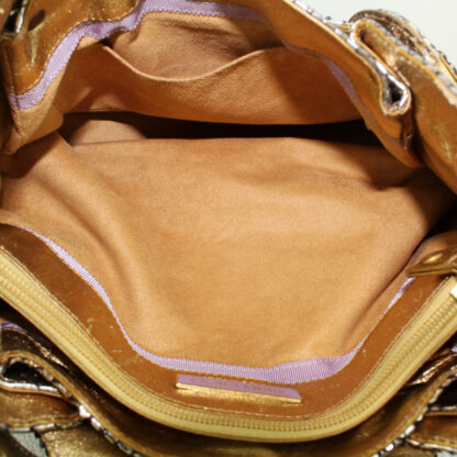 Jimmy Choo Tulita Handbag Metallic Gold Python Purse - Image 11