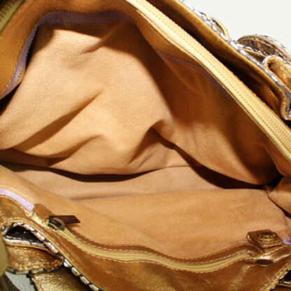 Jimmy Choo Tulita Handbag Metallic Gold Python Purse - Image 12