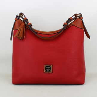 Dooney & Bourke Pebble Grain Red Hobo Shoulder Bag