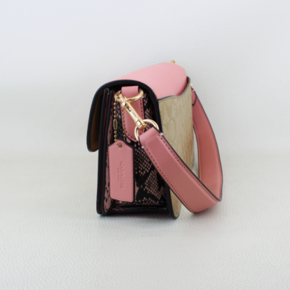 Coach Powder Pink Morgan Shoulder Bag in Signature Canvas - Image 3