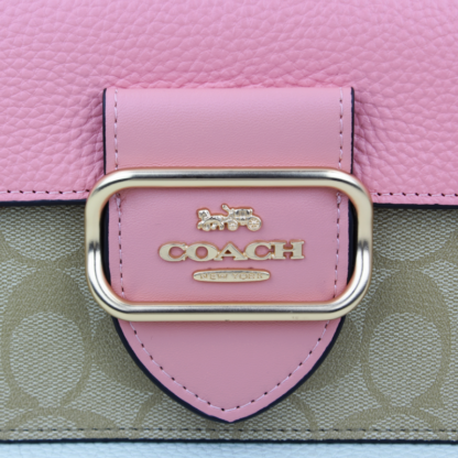 Coach Powder Pink Morgan Shoulder Bag in Signature Canvas - Image 6