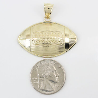 10 Karat Yellow Gold Large NFL Football Sports Pendant - Image 6