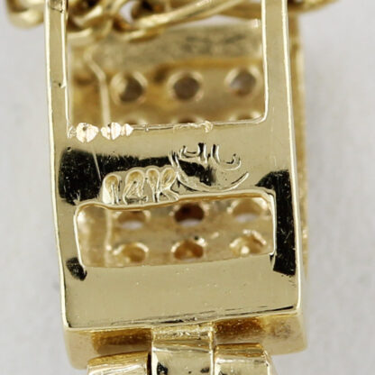 14K Yellow Gold Cubic Zirconia CZ Crucifix Jesus Christ Religious Pendant - Image 5