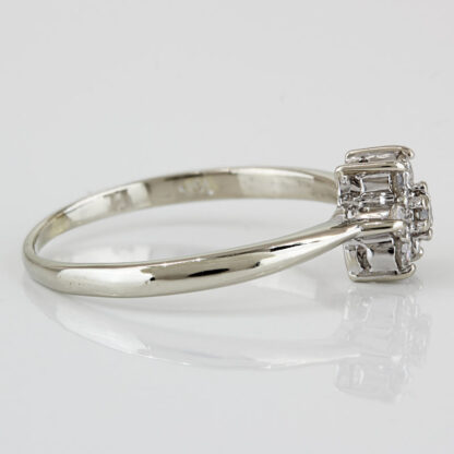 14k White Gold 7-Diamond Flower Ring Gift - Image 3
