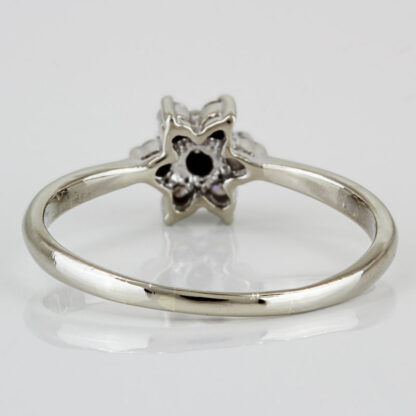 14k White Gold 7-Diamond Flower Ring Gift - Image 4