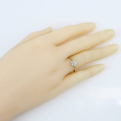 14k White Gold 7-Diamond Flower Ring Gift - Image 6