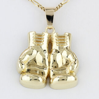 10K Yellow Gold Golden Gloves Hanging Boxing Gloves Pendant/Charm