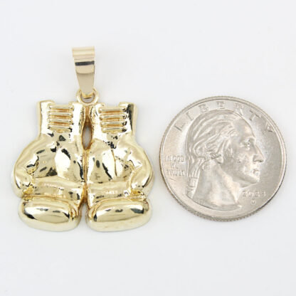 10K Yellow Gold Golden Gloves Hanging Boxing Gloves Pendant/Charm - Image 5