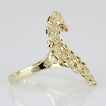 10K Yellow Gold Rolex Watch Style Heart Ring - Image 3
