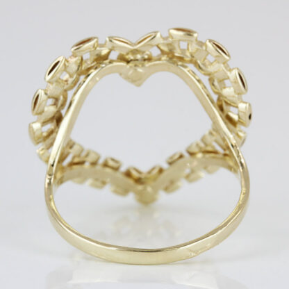 10K Yellow Gold Rolex Watch Style Heart Ring - Image 4