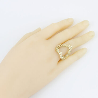 10K Yellow Gold Rolex Watch Style Heart Ring - Image 7