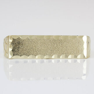 10K Yellow Gold Blank Diamond-Cut Name Plate Two-Finger Ring