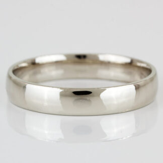 14K White Gold Plain Wedding Band Ring