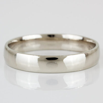 14K White Gold Plain Wedding Band Ring