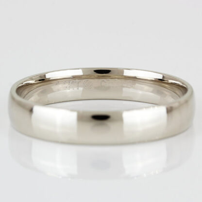 14K White Gold Plain Wedding Band Ring - Image 2