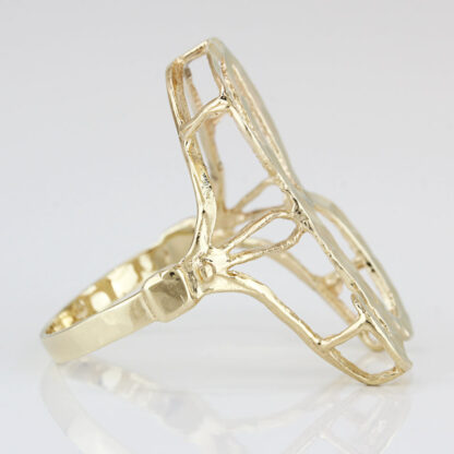 10K Yellow Gold Diamond-Cut Letter ''B" Ring - Image 3