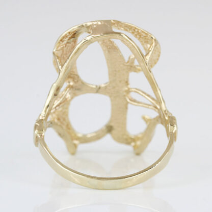 10K Yellow Gold Diamond-Cut Letter ''B" Ring - Image 4