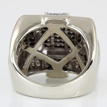 14K White Gold Men's 1 Carat Princess-Cut Diamond Statement Ring - Image 4