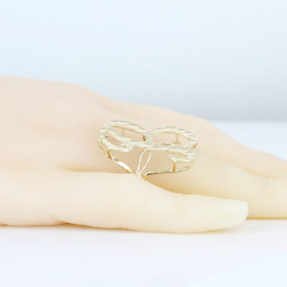 10K Yellow Gold Diamond-Cut Letter ''B" Ring - Image 6