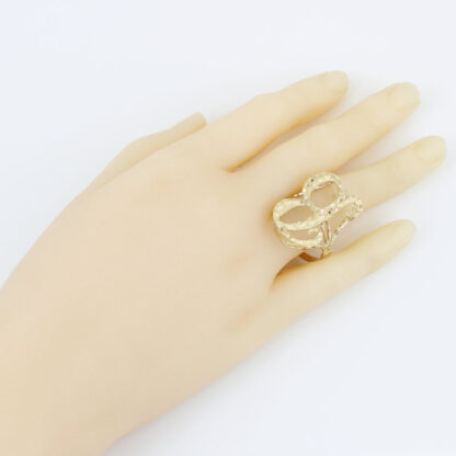 10K Yellow Gold Diamond-Cut Letter ''B" Ring - Image 7