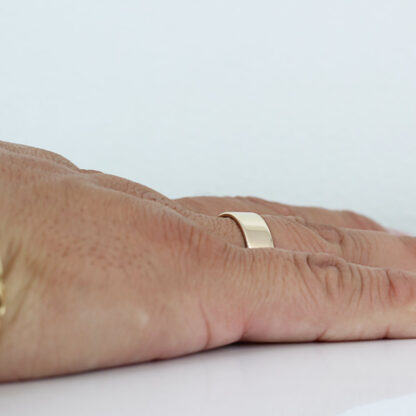 14KYG Comfort-Fit Flat Edge Wedding Band Ring by Frederick Goldman - Image 3