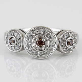 10KWG Champagne Diamond Anniversary Cocktail Ring by Jewel America Gift