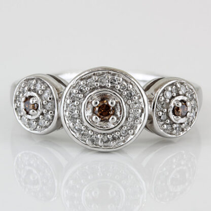 10KWG Champagne Diamond Anniversary Cocktail Ring by Jewel America Gift
