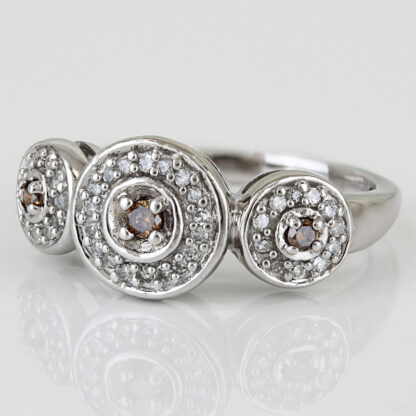 10KWG Champagne Diamond Anniversary Cocktail Ring by Jewel America Gift - Image 2