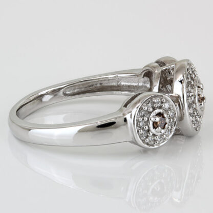 10KWG Champagne Diamond Anniversary Cocktail Ring by Jewel America Gift - Image 4