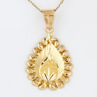 22KYG KOM Leaf Design Pendant Charm Indian Traditional Jewelry Gift
