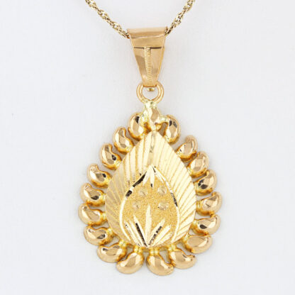 22KYG KOM Leaf Design Pendant Charm Indian Traditional Jewelry Gift